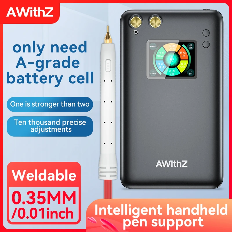 Awithz Spot Welding Machine, Handheld, Small Portable, Household, Stainless Steel, 18650, Mobile Phone Lithium Battery Nickel Sheet Butt Welding, Color Screen Welding Machine