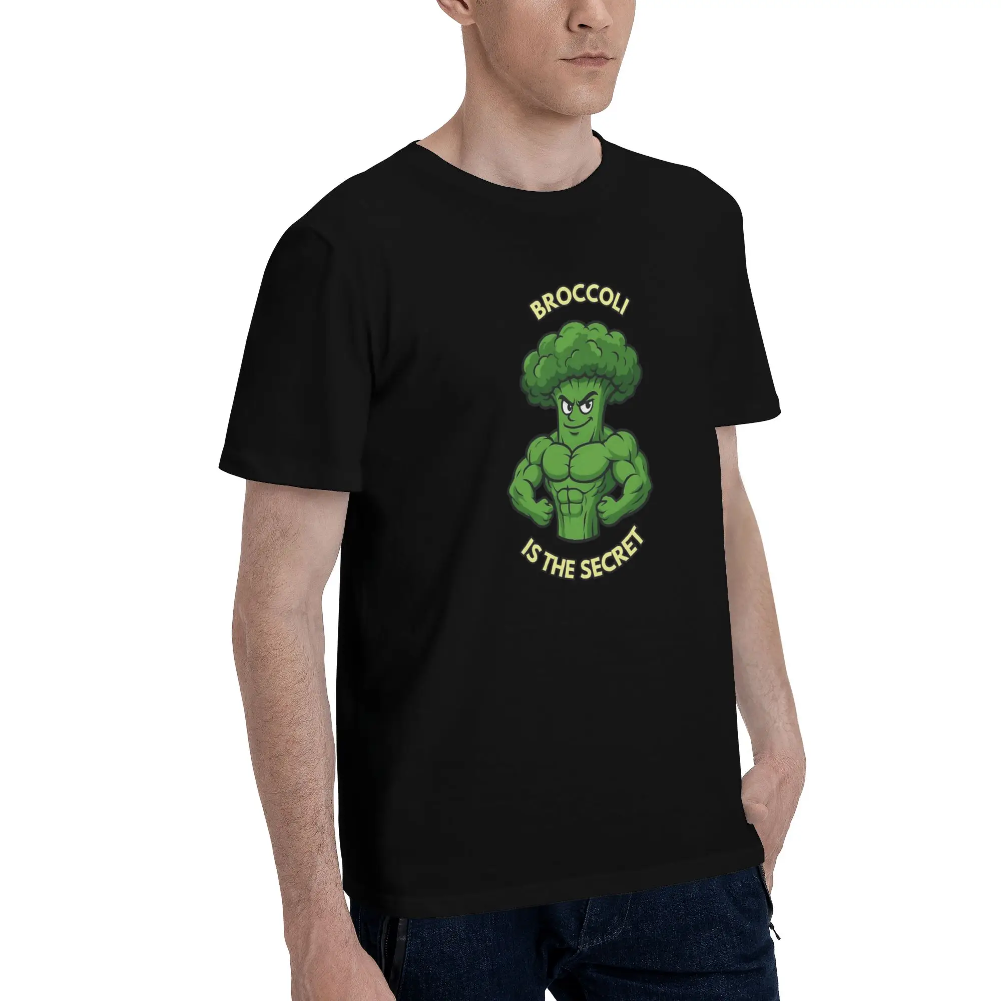1 Piece Jacked Graphic Funny 100% Cotton T-Shirt Broccoli Love Tees Tops For Men