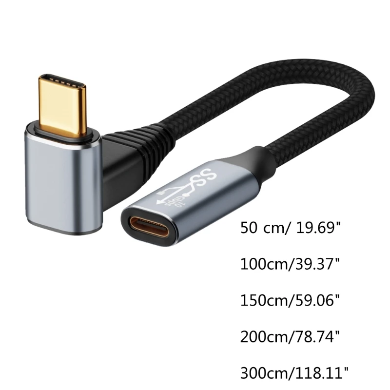 Cáp USB C DX62 90 Độ Góc Phải Không Bện Cáp USB C L USB C Sang C Dây Sạc Và Truyền Dữ Liệu Khuỷu Tay Cho