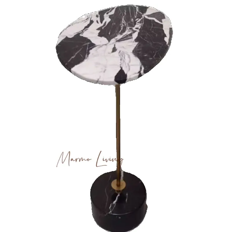 Picture 6: Nordic light luxury natural marble corner designer model room villa soft decoration living room sofa side small table