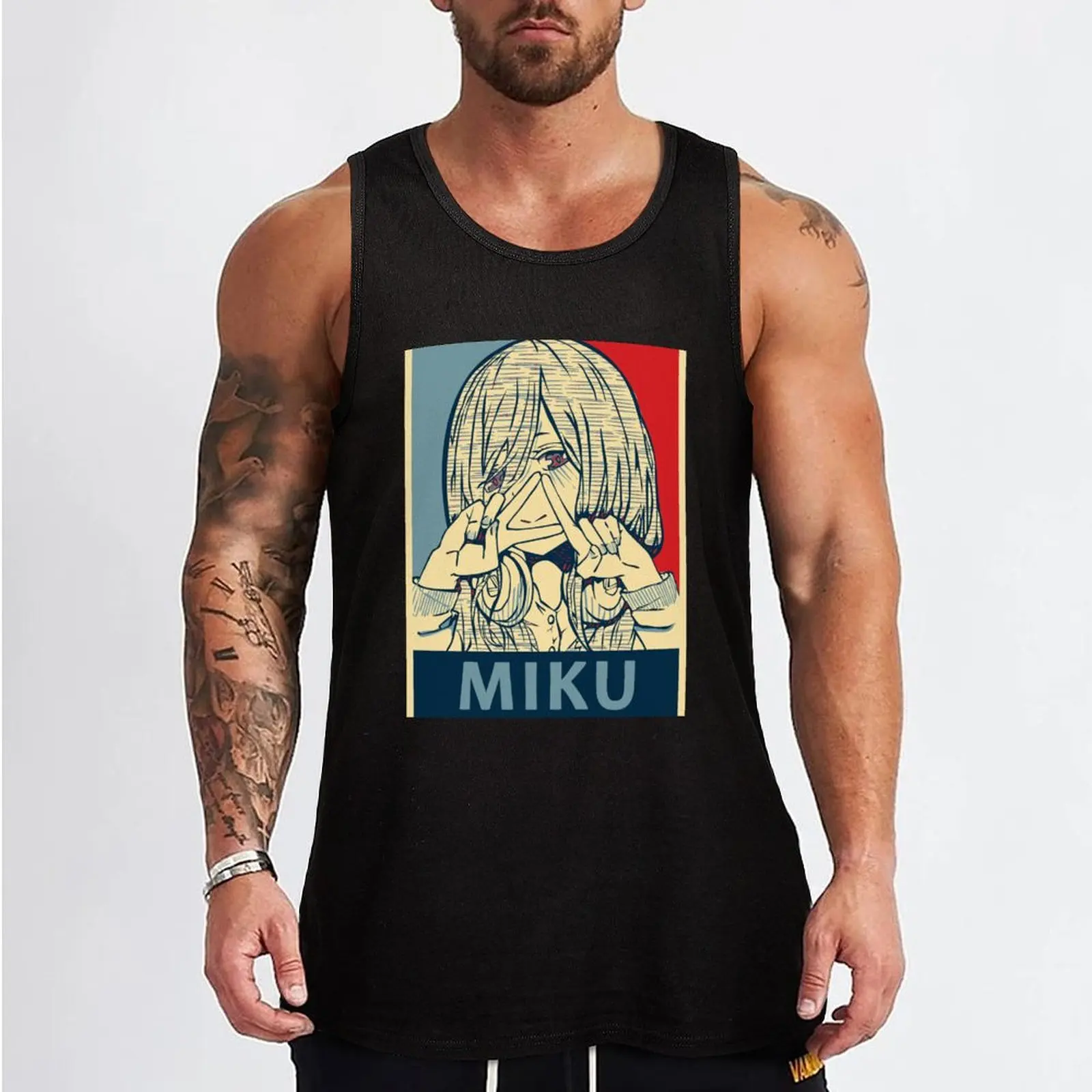 Go Toubun no Hanayome - Miku Nakano Anime Poster Tank Top Men's cotton t-shirt Men's t shirt Man summer clothes