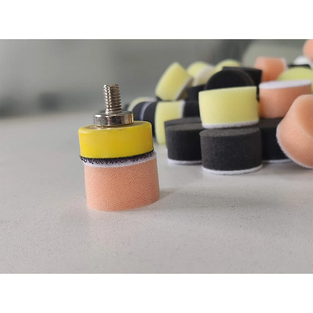 Kit de polimento de esponja com apoio, ferramenta de mão para polidor de carro, tampão de cera, limpeza, 30pcs, 1\