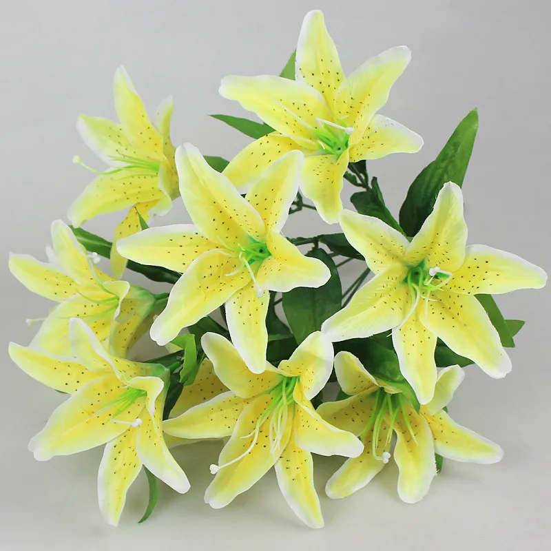 Künstliche Lilienblume, 10 Köpfe, künstliche Lilie, künstliche Blume, Hochzeit, Party, Dekoration, Blumenstrauß, Zuhause, Hotel, Büro, Garten, Heimdekoration – Detail 4