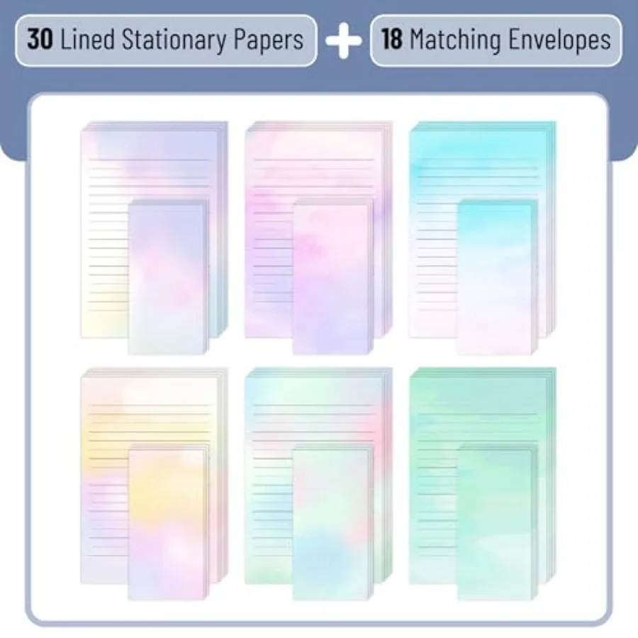 - Stationery Writing Paper Set with Envelopes, 8.18