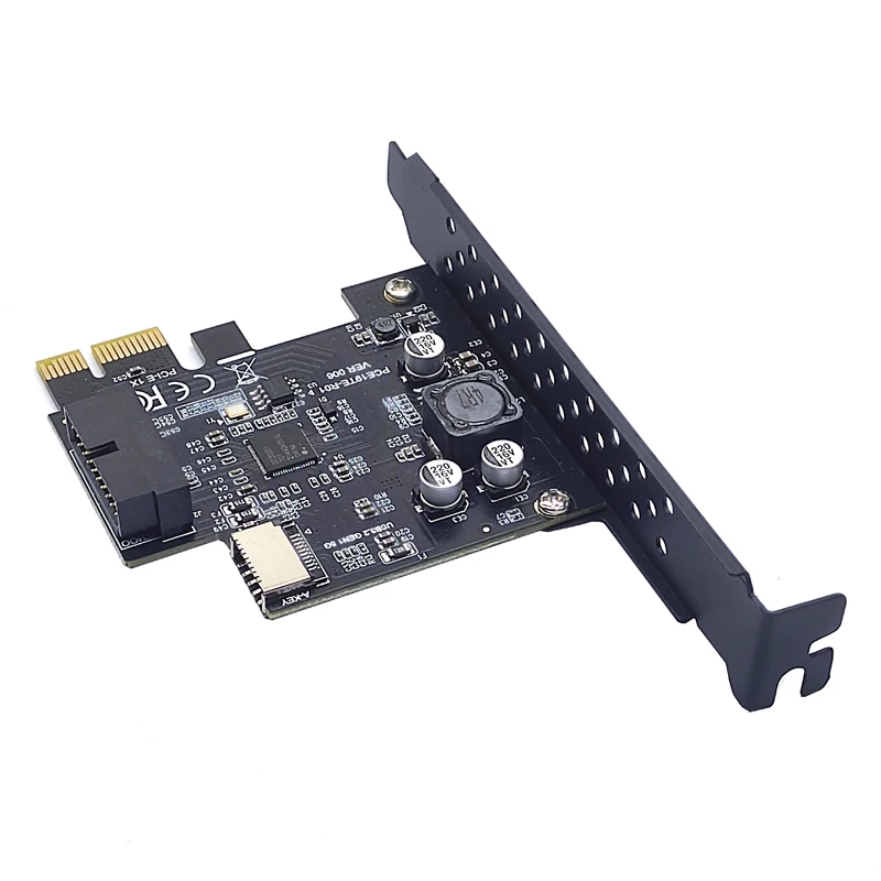 NEW PCI Express 2.0 X1 USB 3.2 Gen1 19Pin + TYPE-E Expansion Card PCIe Front Type-C Adapter Riser Type-E USB3.2 A-KEY 5Gbps Card