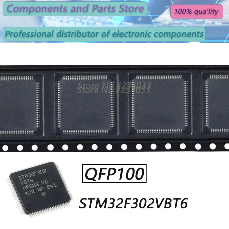 1PCS  STM32F302VBT6 STM32F302V STM32F30 STM32F QFP100  New Original Stock