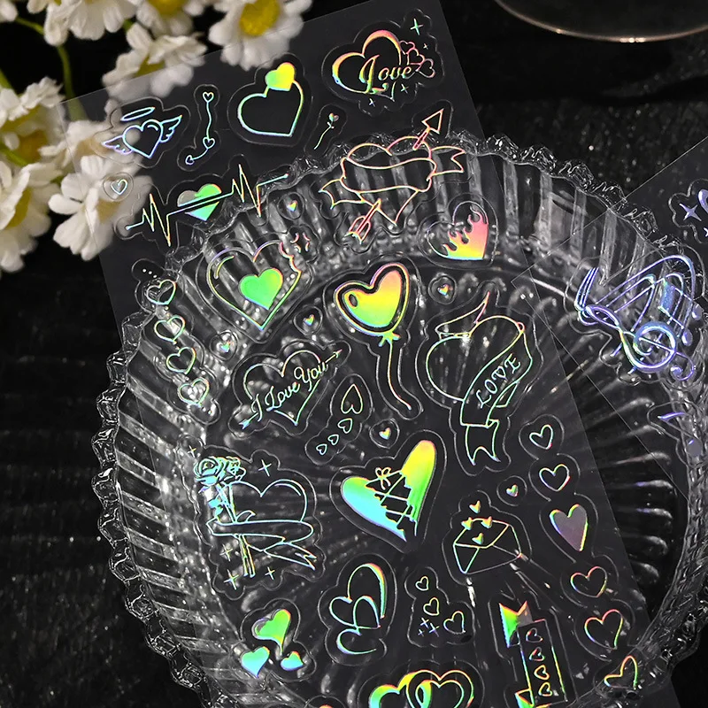 Basic Girl Cooka adesivo impermeabile Sticker Cooka Material Hand Account Decoration Ins Wind Laser Silver Korean System