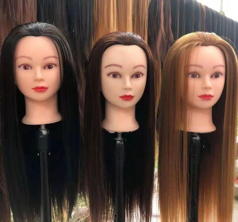 

3Color Hairdressing Head Model Full True 65cm Hair Apprentice Practice Pan Hair Fake Head Model Fake Head Model Hot Rolled