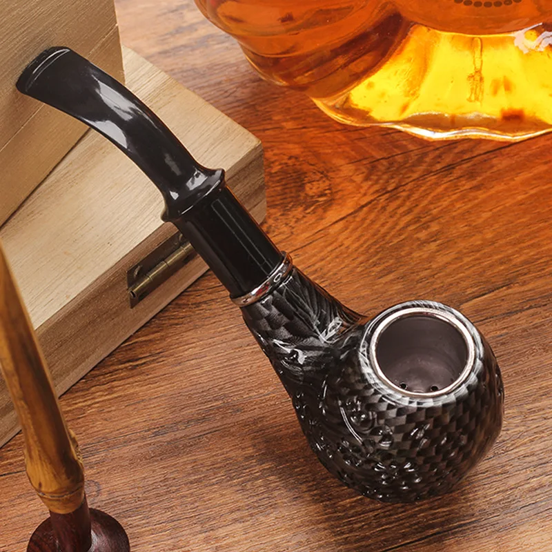 Popular Engraved Tobacco pipe Large sized Men handcrafted Smoking Pipe Personalized Portable dry Tobacco filter Accessory Gift
