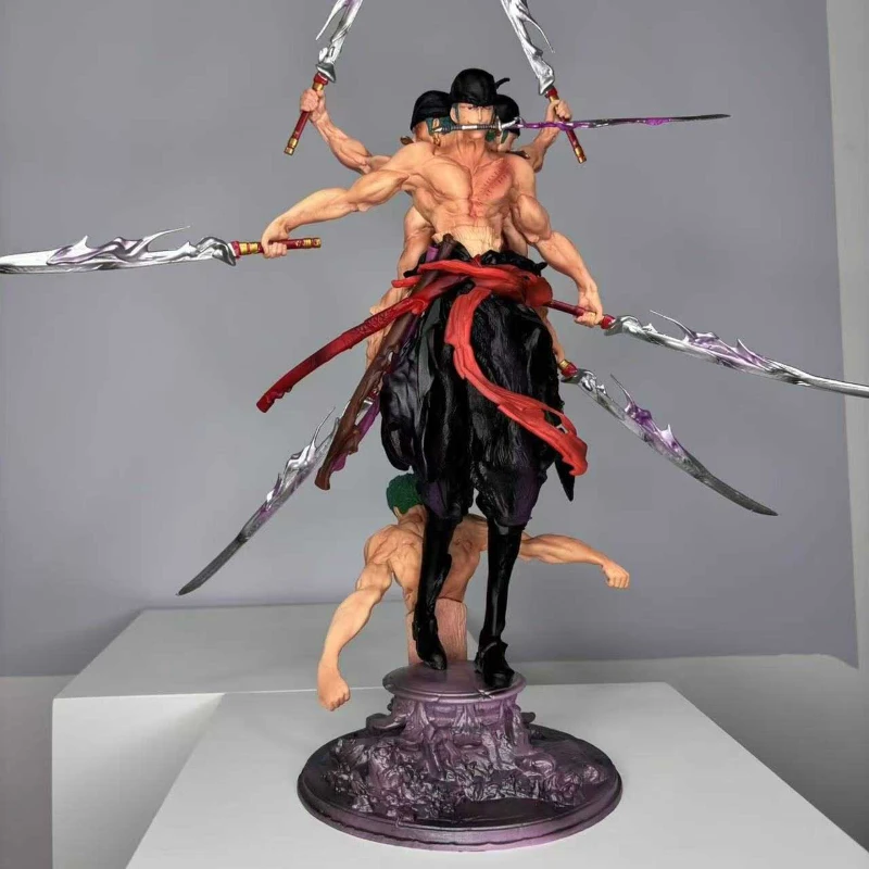 52cm Anime Roronoa Zoro Action Figures GK One Piece Three Knives Flow Figures PVC Model Figurine Desktop Decoration Toy Gifts