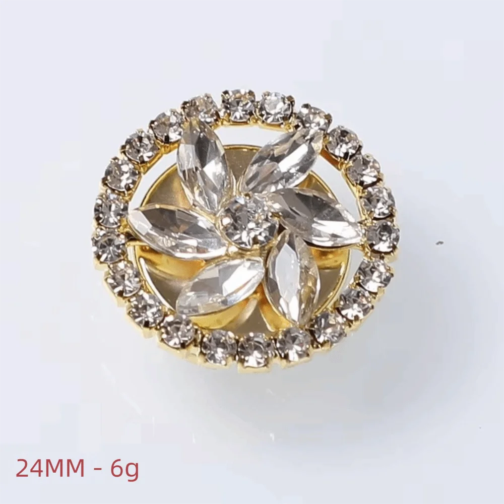 Flower Pearl Flower Button Covers Cufflinks DIY Accessories Golden Base Detachable Clip-On Button Handwoven Alloy