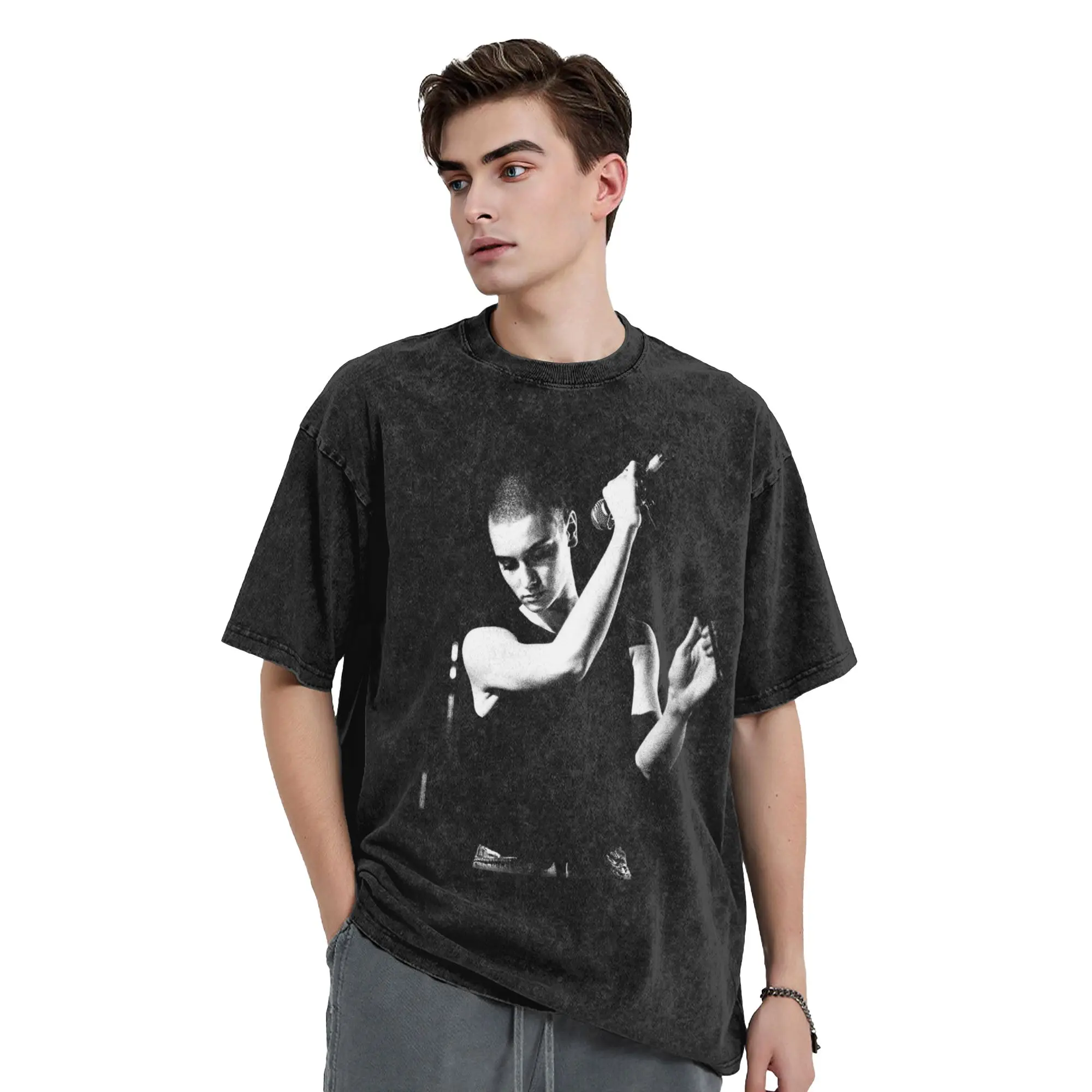 Sinead O'connor Singer Music Washed T Shirt Streetwear Hip Hop Casual T-Shirts  Tees for Men Women Short Sleeve Harajuku Printed