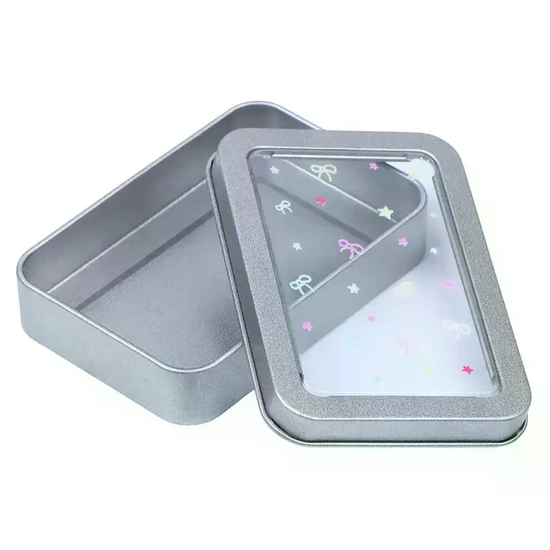 2PCS/5PCS Colorful Star Earring Storage Tin Box Four Leaf Clover Design Simple Desktop Organizer Small Card Badge Storage Box