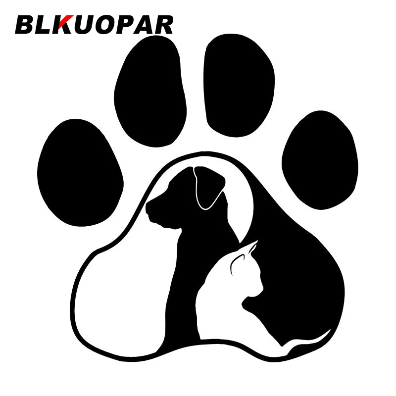 

BLKUOPAR Paw Cat And Dog Car Stickers Air Conditioner Decal Car Door Protector Vinyl Windshield Creative Caravan Decoration