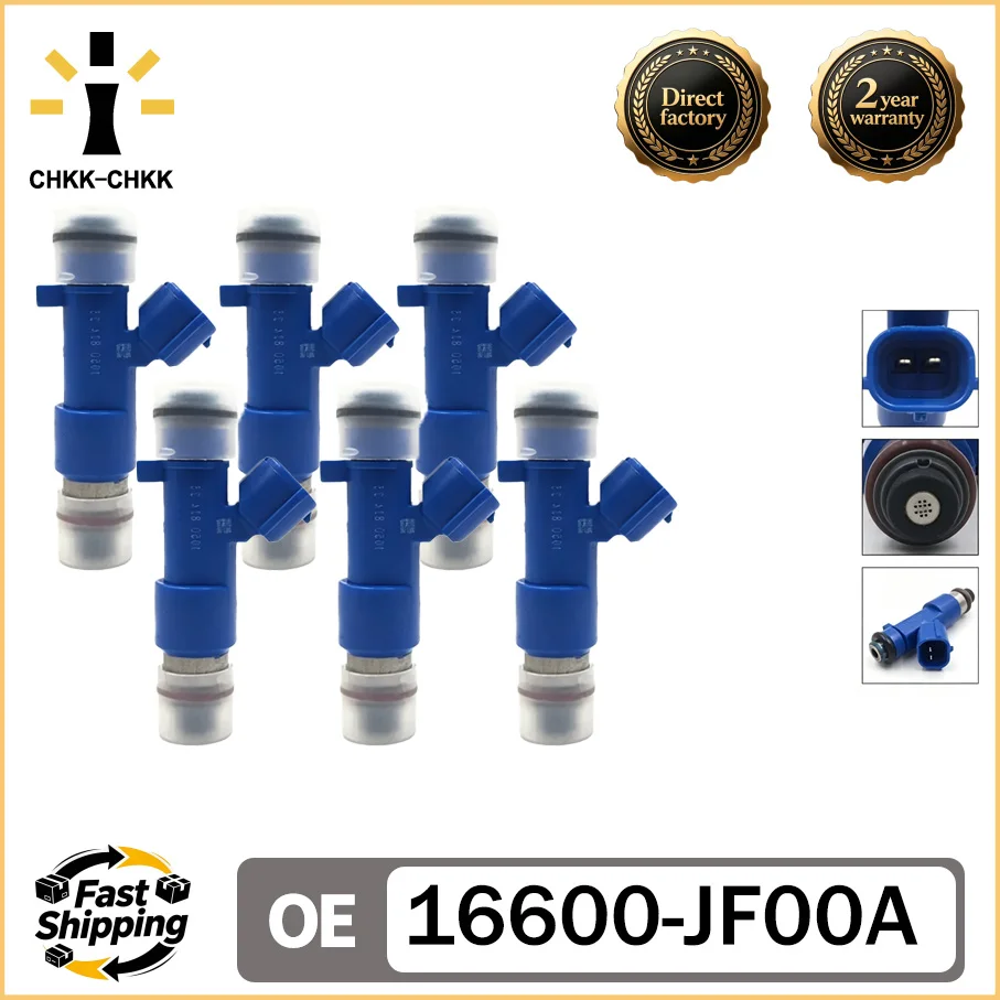 CHKK-CHKK 6x Accessory 16600-JF00A 14002-AN001 550CC fuel injector for Nissan GTR 3.8L V6 2009~2016
