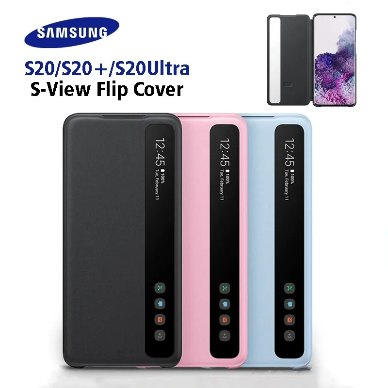 

Новый флип-чехол для Samsung S20 UItra Mirror Smart View для Samsung Galaxy S20 Ultra 5G S20/S20+/Plus светодиодный чехол S-View с коробкой