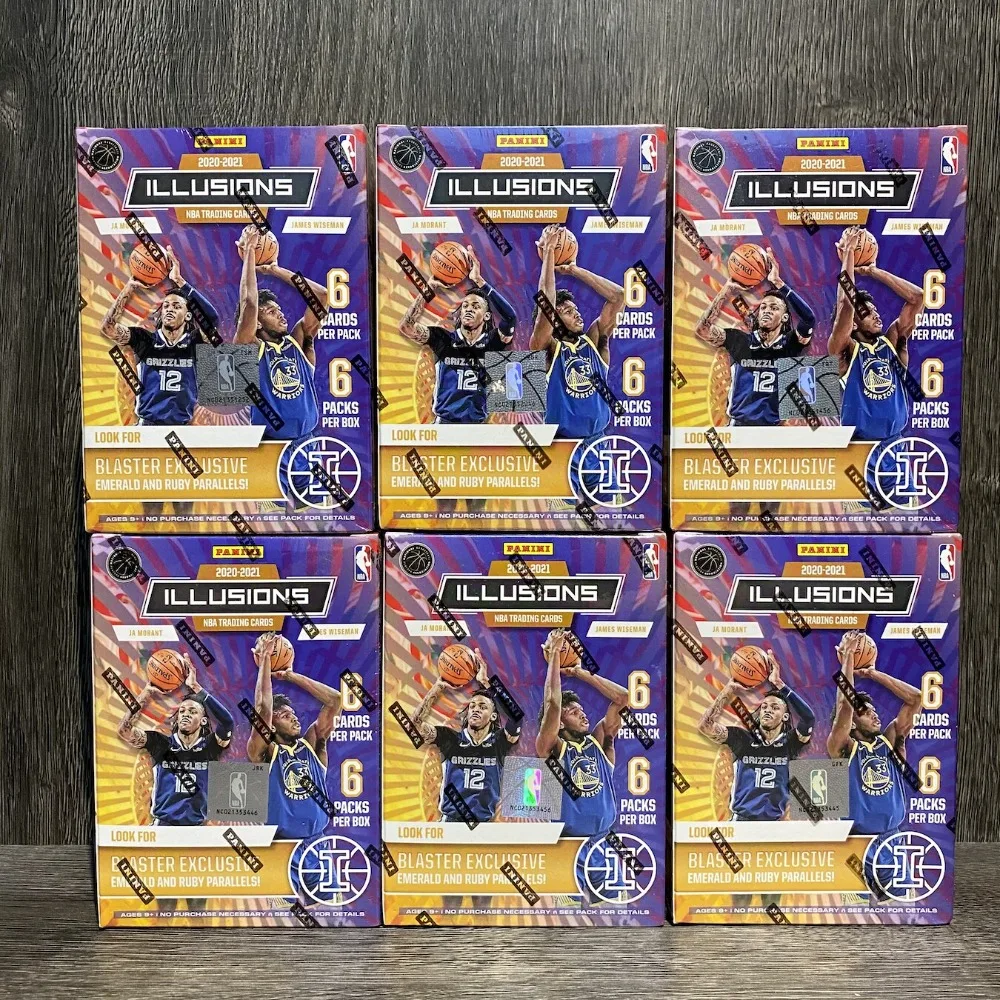 2020-21 Panini Illusions Basketball Blaster Box, Exclusive Emerald Ruby Parallel Rare Athlete Rookie Autograph Hobby Collectible