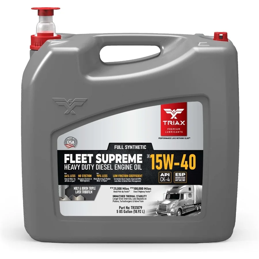 Fleet Supreme 15W40 API CK4 زيت محرك الديزل الاصطناعي الكامل الثقيل مولي بورون الاحتكاك تعديل استنزاف ممتد 5 جالون #1