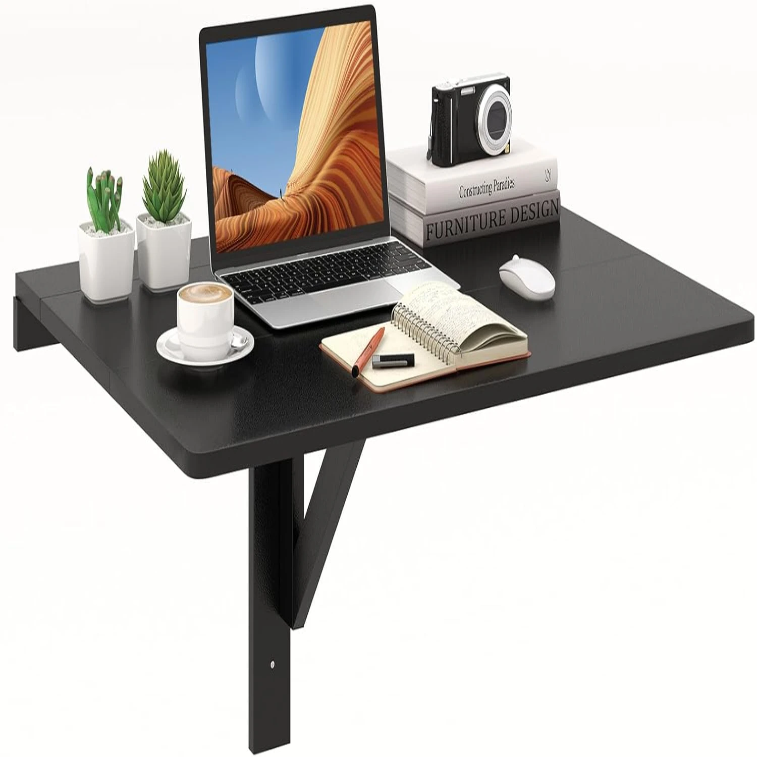 

31.5" x 23.5" Wall Mounted , Folding Wall Mounted Murphy Desk Drop-Leaf , Space Saving Fold Down Floating Desk for Study Iron