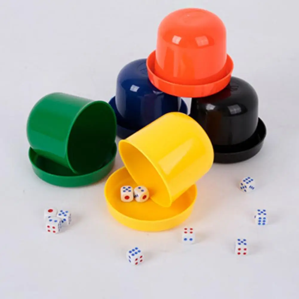 1 Set 8*7.5cm  Dice Cup Dice Set Anti-crack Round Edge White Wear-resistant Table Game Bar Club KTV Dice Cup Set Party Supplies