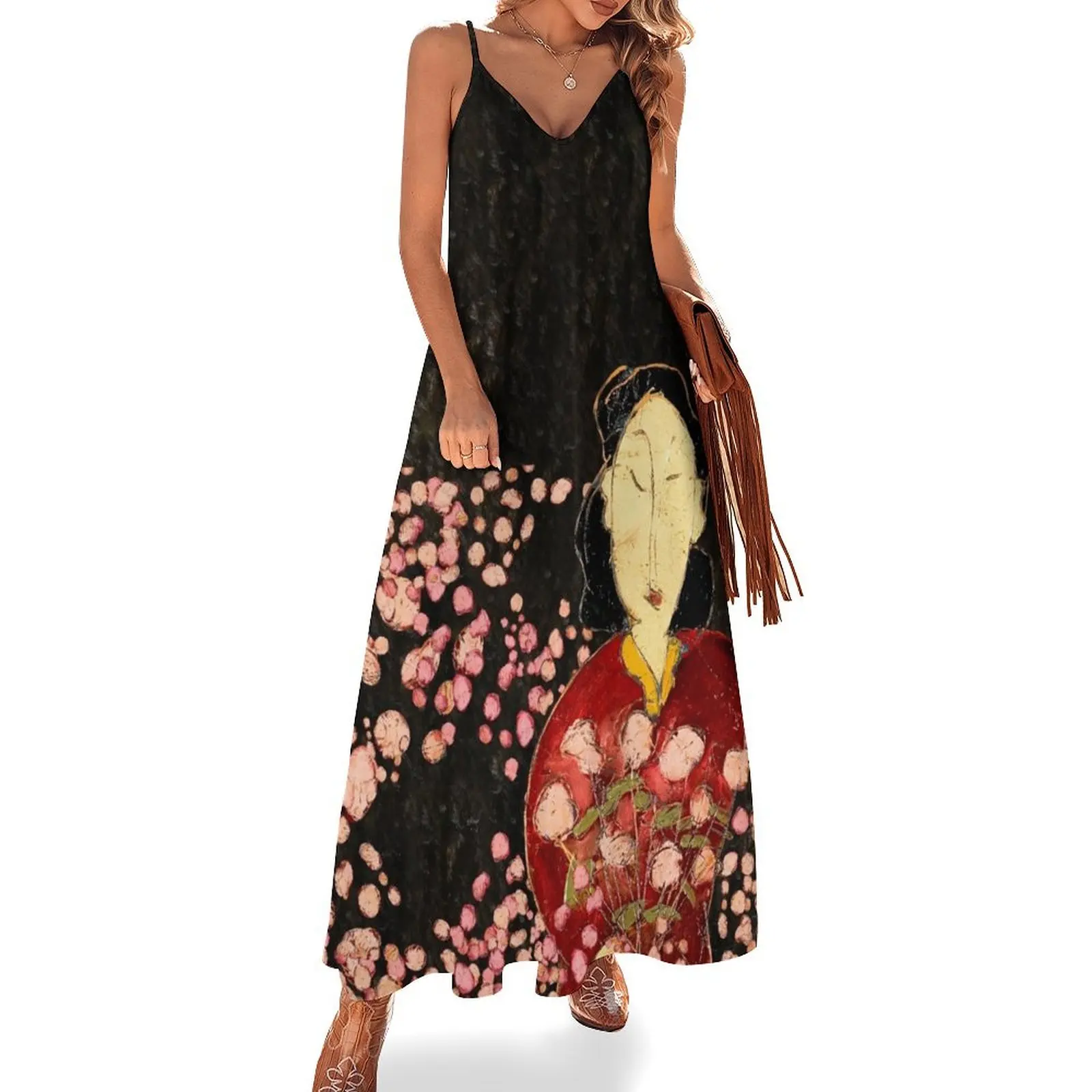 

Ume with Cherry Blossoms Sleeveless Long Dress luxury evening dresses for women 2025 womans clothing dresses for prom Dress