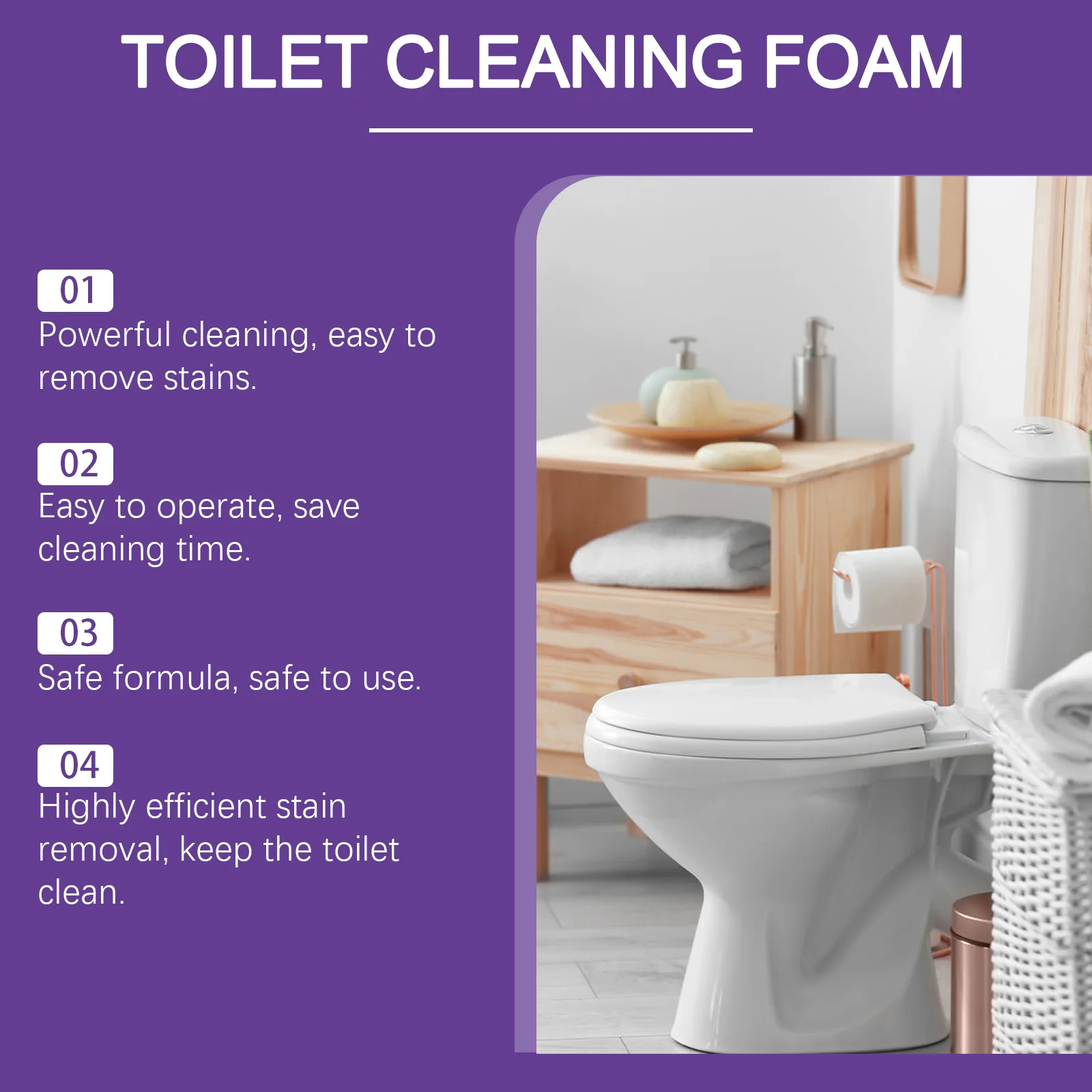 Potente polvere per la pulizia della tazza del WC pulisce efficacemente le macchie ostinate, deodorano e gialli e non è senza residui e senza irritazioni