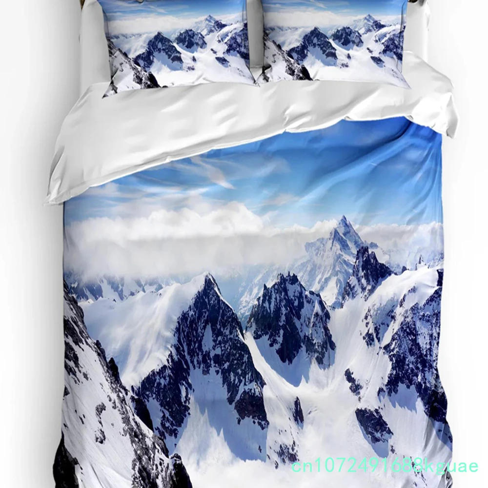 Mountain Snow Wolf Tree Duvet Cover Bed Bedding Set For Double Home Textile Quilt Cover Pillowcases Bedroom Bedding Set No Sheet