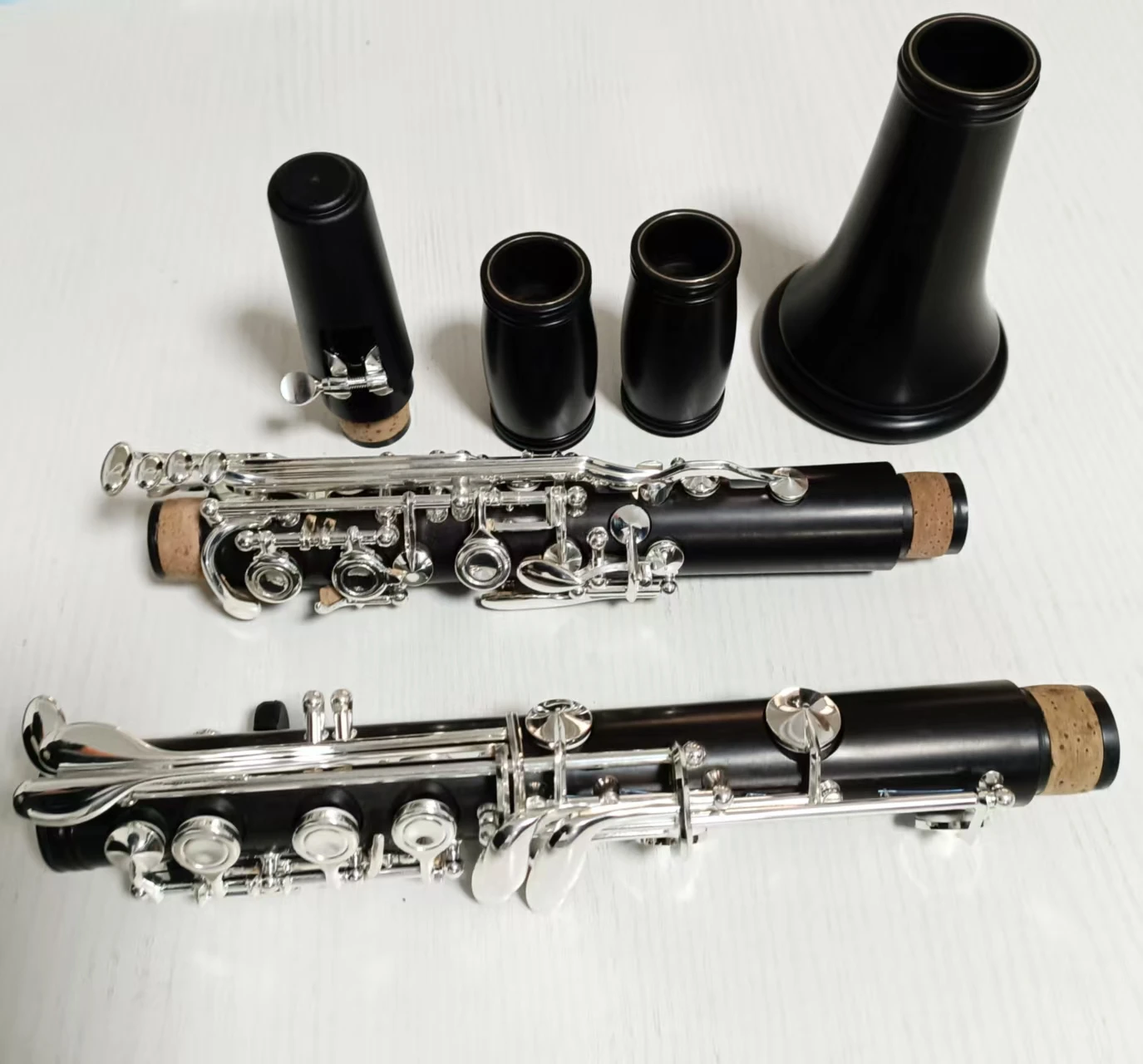 Bb‑Tone 17‑Key Clarinet Covered Hole Ebony Body Silver‑Plated Keys With Canvas Carry Case
