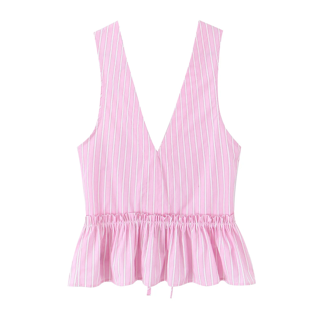 DUOPERI Estate Nuove Donne 2 Pezzi Set Fiocco A Righe Lace Up Con Scollo A V Canotte e Pantaloncini Elastici in Vita Femminile Chic Casual Shorts Abiti