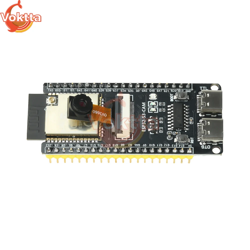 ESP32-S3-CAM Development Board WIFI Bluetooth Core Board OV3660 Camera Module Onboard ESP32-S3-N16R8 CH340 Module Dual Type-C