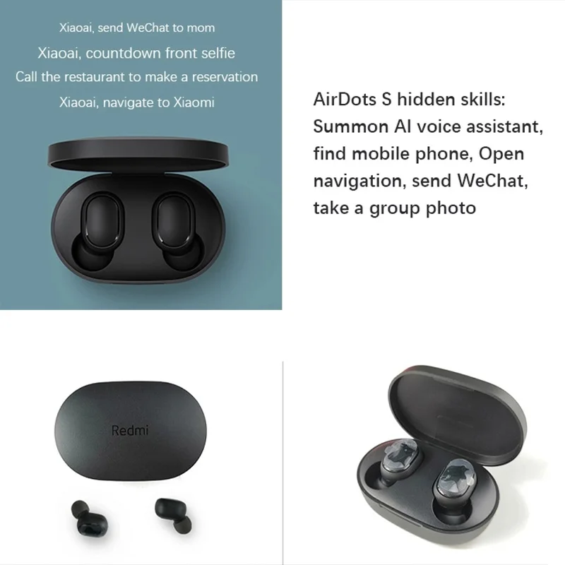 Xiaomi Redmi Airdots 2 Bluetooth Earphones Sport Music Gaming Outdoor Mini Wireless Headset with Mic Headphones In Ear Earbuds