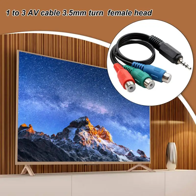 Triple Av Video Cable Simple Clear Design Video Adaptor Cable Soft Female Connector Audio Video Cable Pure Audio Signal