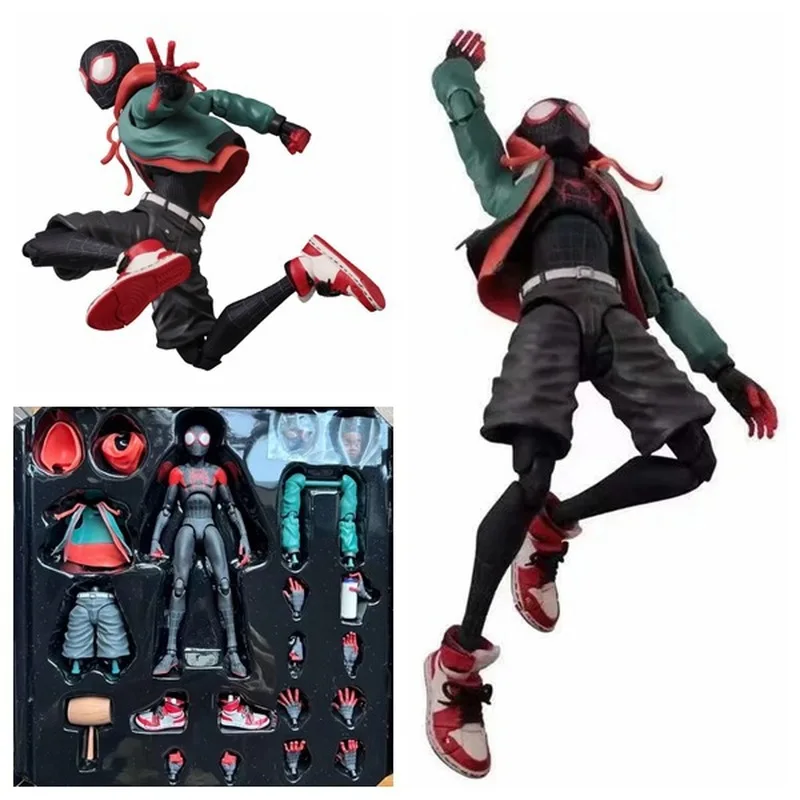 Spider-man Sentinel Sv Anime Figure Action In Stock Spider-verse Miles Morales Peni Parker Action Figurine Movable Doll Toy Gift