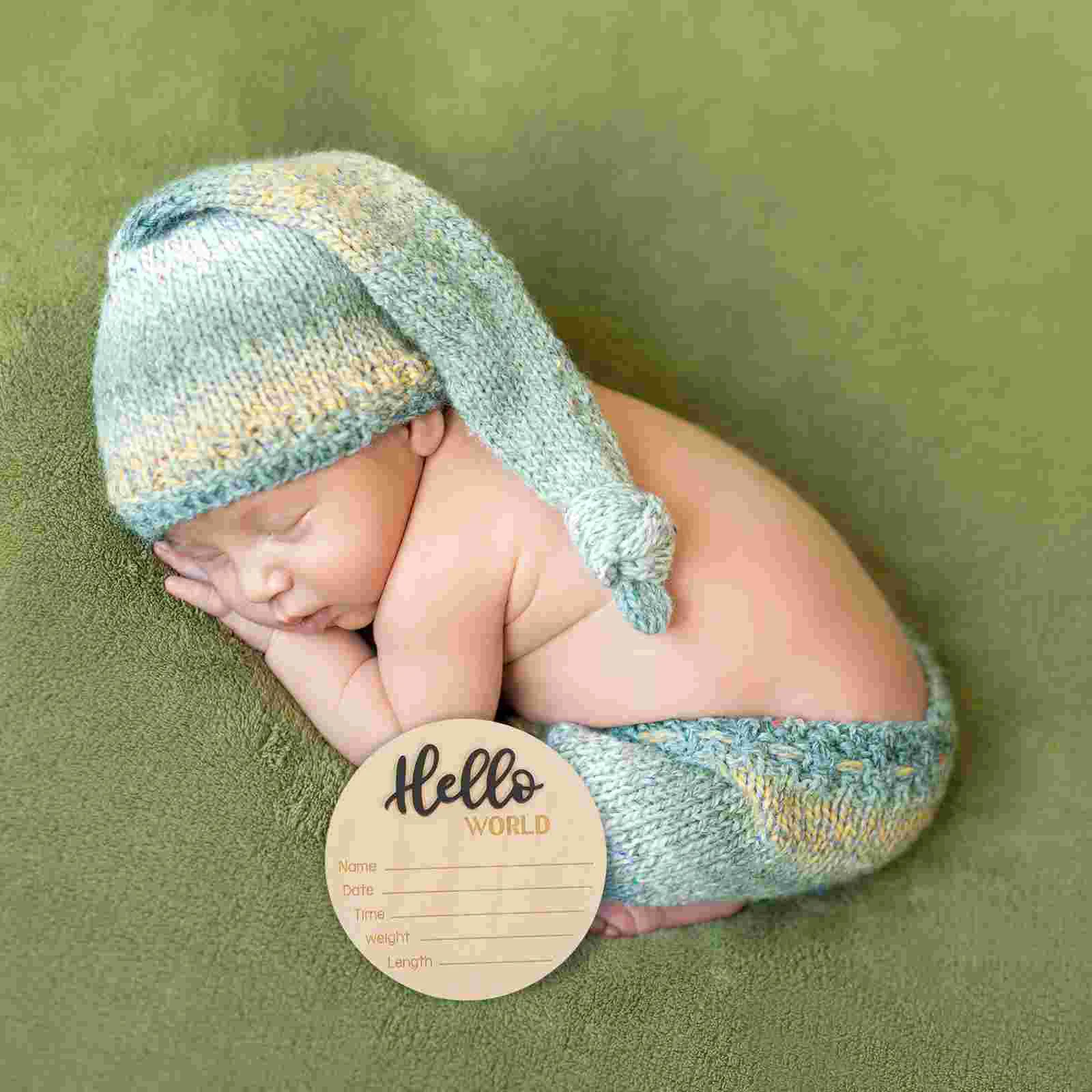 Baby Birth Sign Card Photography Prop Craft Pendant Newborn Name for Announcement