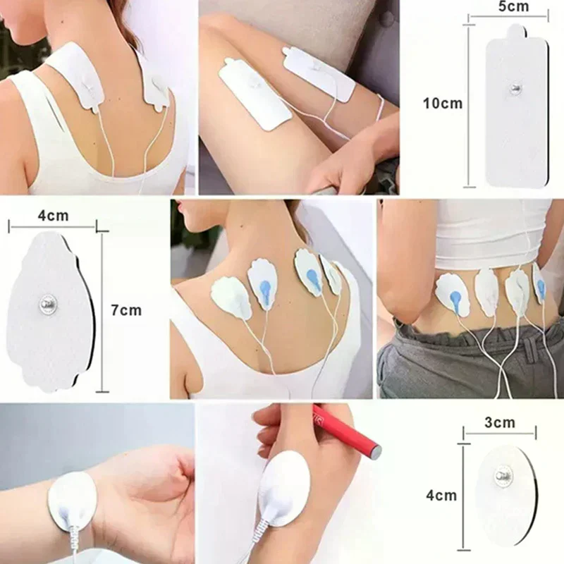 10Pcs Self-Adhesive Sticker Electrodes Pads Replacement Pack Electric Muscle Stimulator Patches Massage Acupuncture Conductive