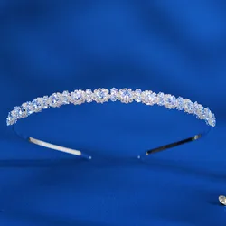 Miallo Rhinestone Bridal Tiara Women Wedding Hair Accessories Crystal Zirconia Crowns Silver Color Birthday Party Fashion