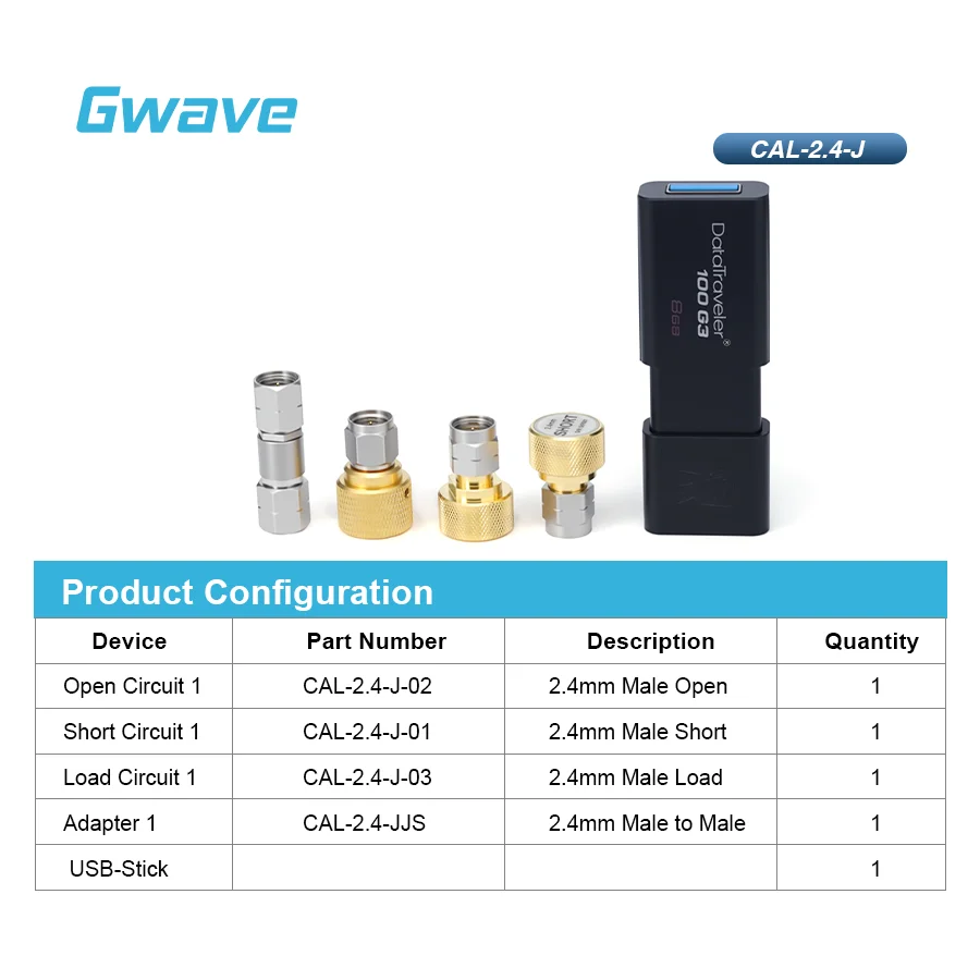 High Frequency 2.4mm Male Open Short Load Adapter 50 Ohm Brass Stainless Steel Calibration Kit RF DC 50 GHz VNA Model