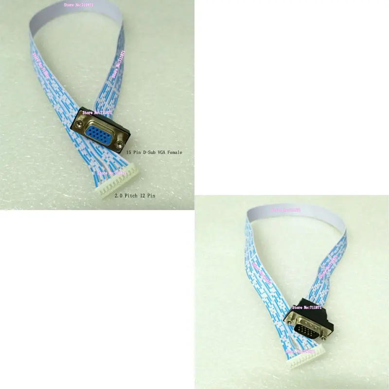 2.0 Pitch 12Pin to D- Sub VGA Male Female Video Cord Wire 12Pin to HDB15 VGA 50cm Assembling LCD Monitor TV D-Sub VGA Line Cable