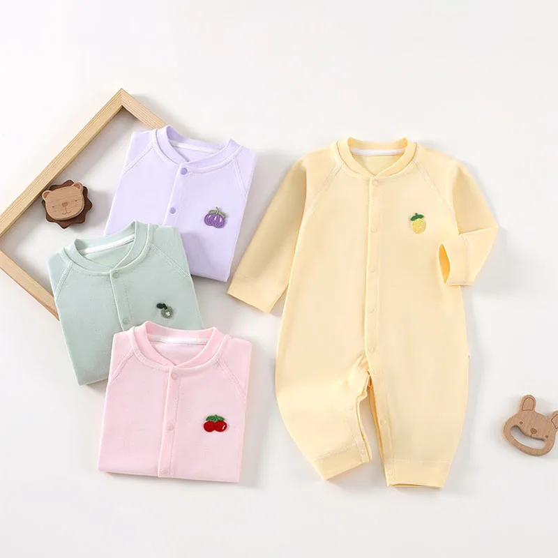 Autumn Baby Rompers 0-24M Cartoon Fruit Infant Girls Jumpsuit Breathable Thin Toddler Clothes Cotton Newborn One Piece