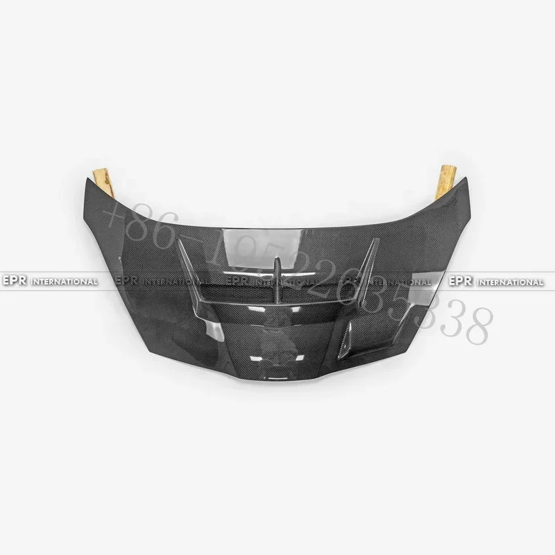 for honda New  Jazz Fit GE6 7 8 9 2008-2010 JS Style Vented Hood with Rain Guard Tray Carbon Fiber Material Includes Clips
