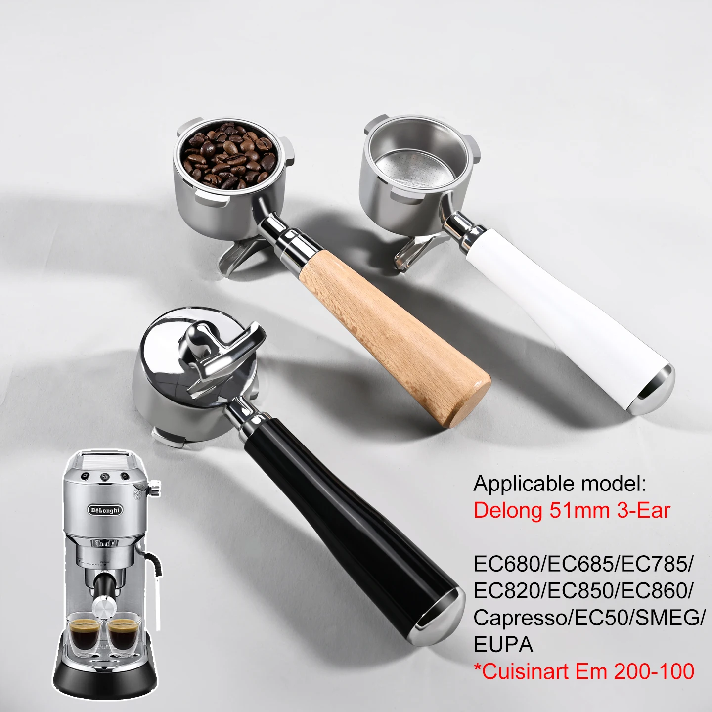 Delonghi Espresso Magnifica - 51mm Kaffee-Siebträger mit Doppelauslauf für Delonghi