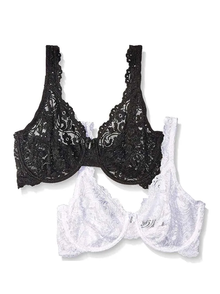 Soutien-gorge transparent en dentelle pour femme, bralette fine à armatures, soutien-gorge push-up, sous-vêtements sexy, lingerie brodée