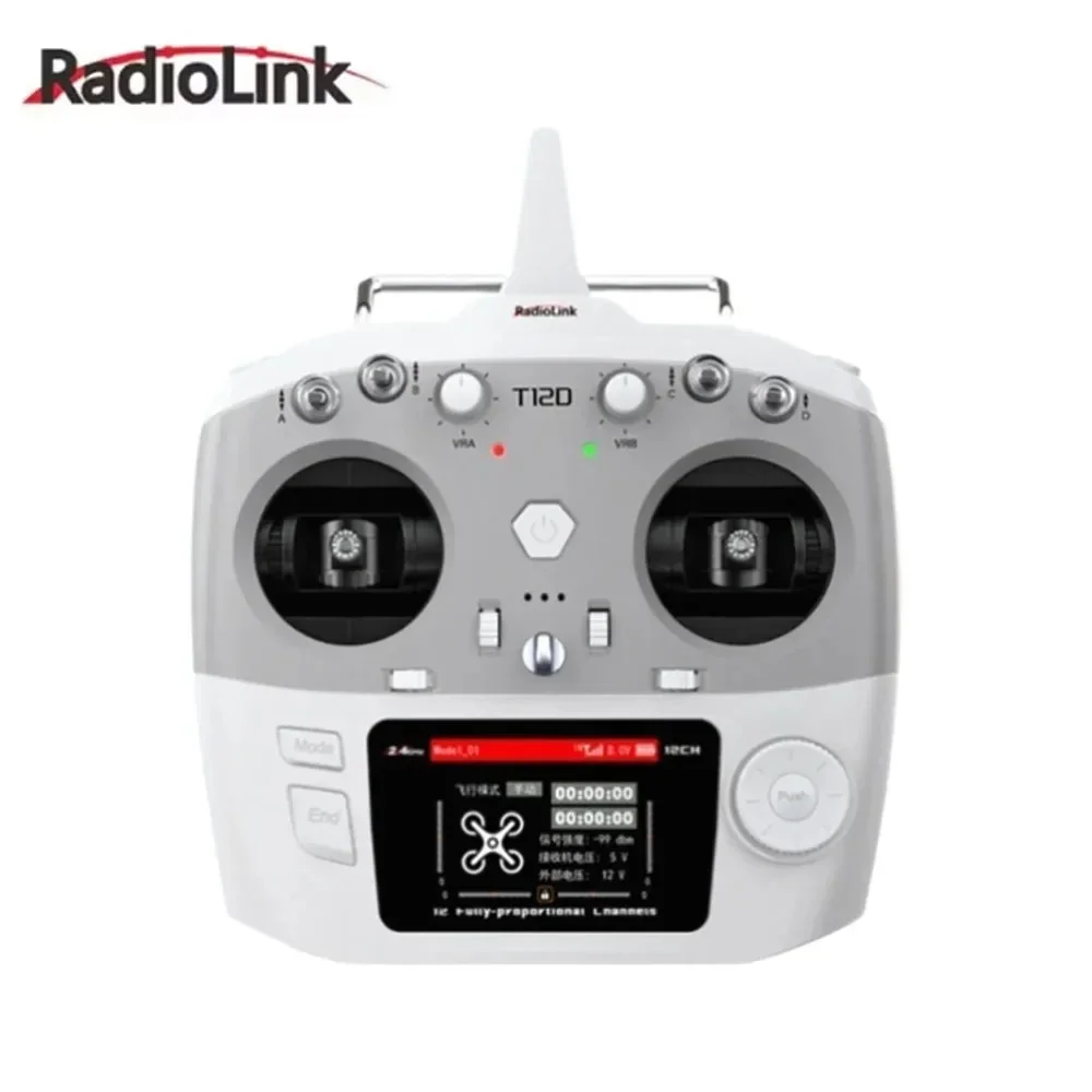 

RadioLink T12D 12-канальный передатчик 2,4 ГГц 2,8 дюйма 4000 м с приемником R12F для FPV дрона с фиксированным крылом автомобиля, лодки, робота