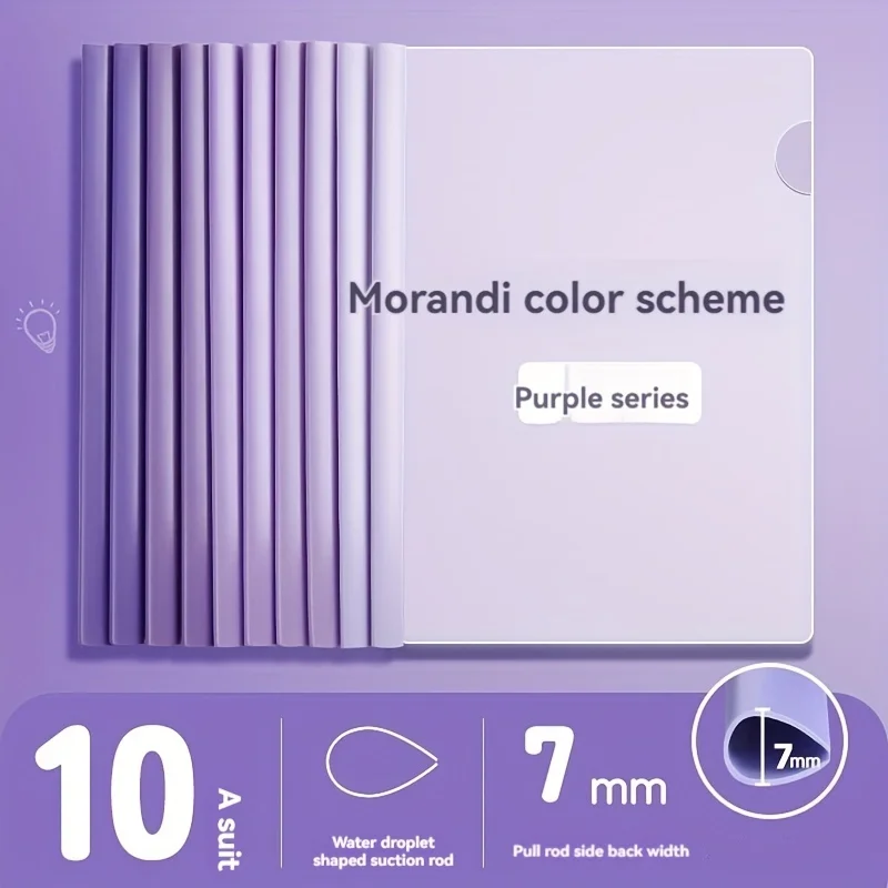 10 قطع من المجلدات بسحاب على شكل قطرة ماء متدرجة مقاس A4 - منظمات مستندات سميكة وشفافة للاستخدام المكتبي #6