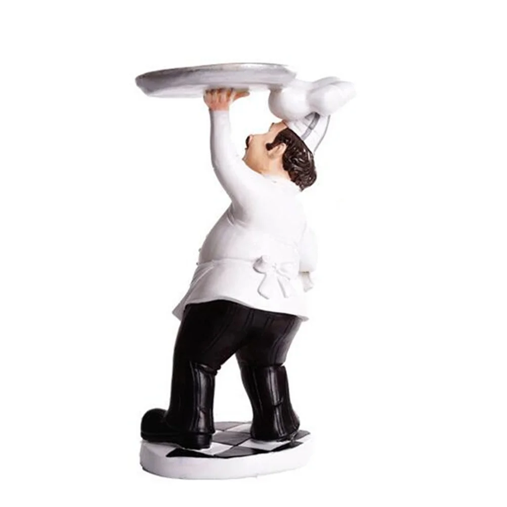 

Restaurant Tray Decoration Resin Figures For Hotel Table Modern Art Cook Statue Home Garden Decor White
