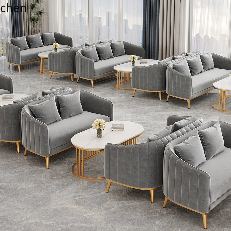 

HXL Cafe Milk Tea Shop Booth Sofa Leisure Tea House Clothing Store Commercial Table and Chairs