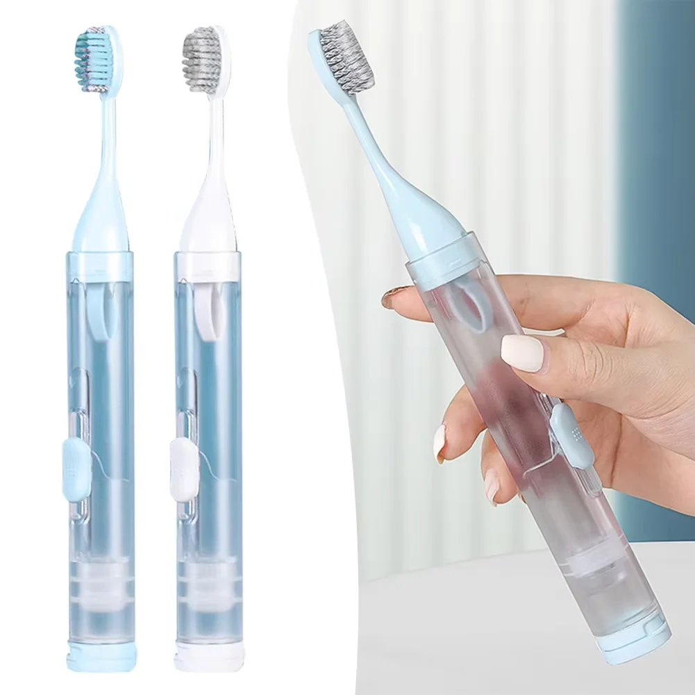 3 In 1 Portable Toothbrush Can Hold Toothpaste Integrated Hygienic Folding Travel Toothbrush Oral Cleaning Tools Easy Carrying