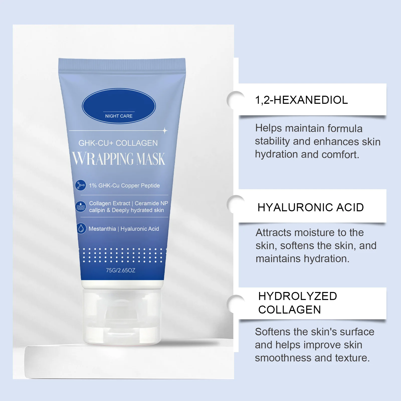 Collagen Peel Off Facial Mask, Skin Friendly, Quick Film Forming, Deep Clean & Hydrate, Non Tight, Easy To Peel Mask