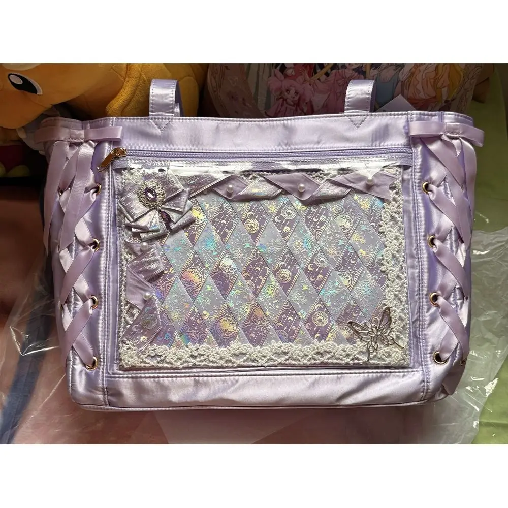 Lollipop Shaped Ita Board Ribbon Bow Decor Display Board Lace Large Capacity Ita Bag Insert Board Ribbon Lace Handmade