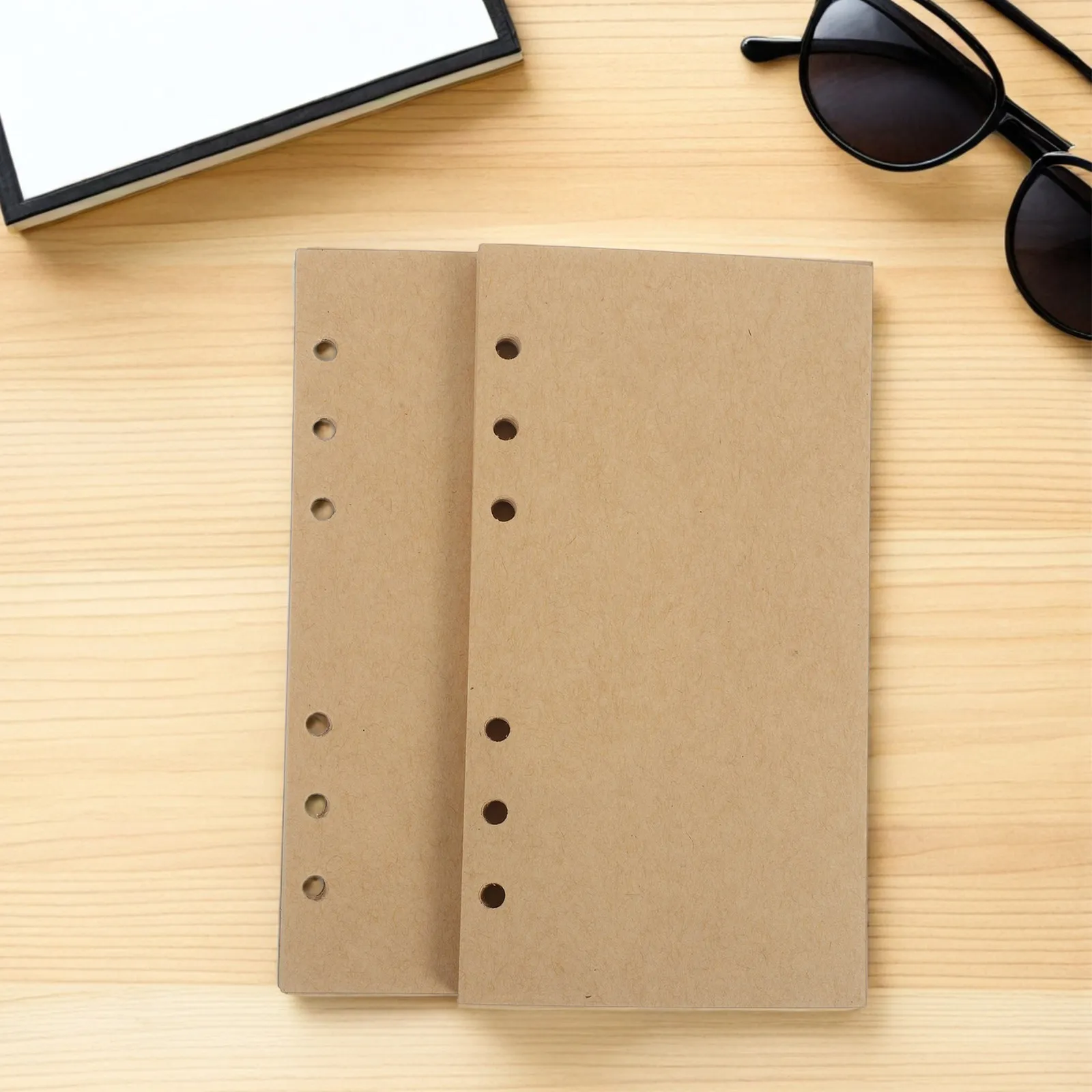 160Pcs A6 Vintage Kraft Paper Refills Unlined Blank Loose Leaf Notebook Inserts for Journal Planner Binder Diary